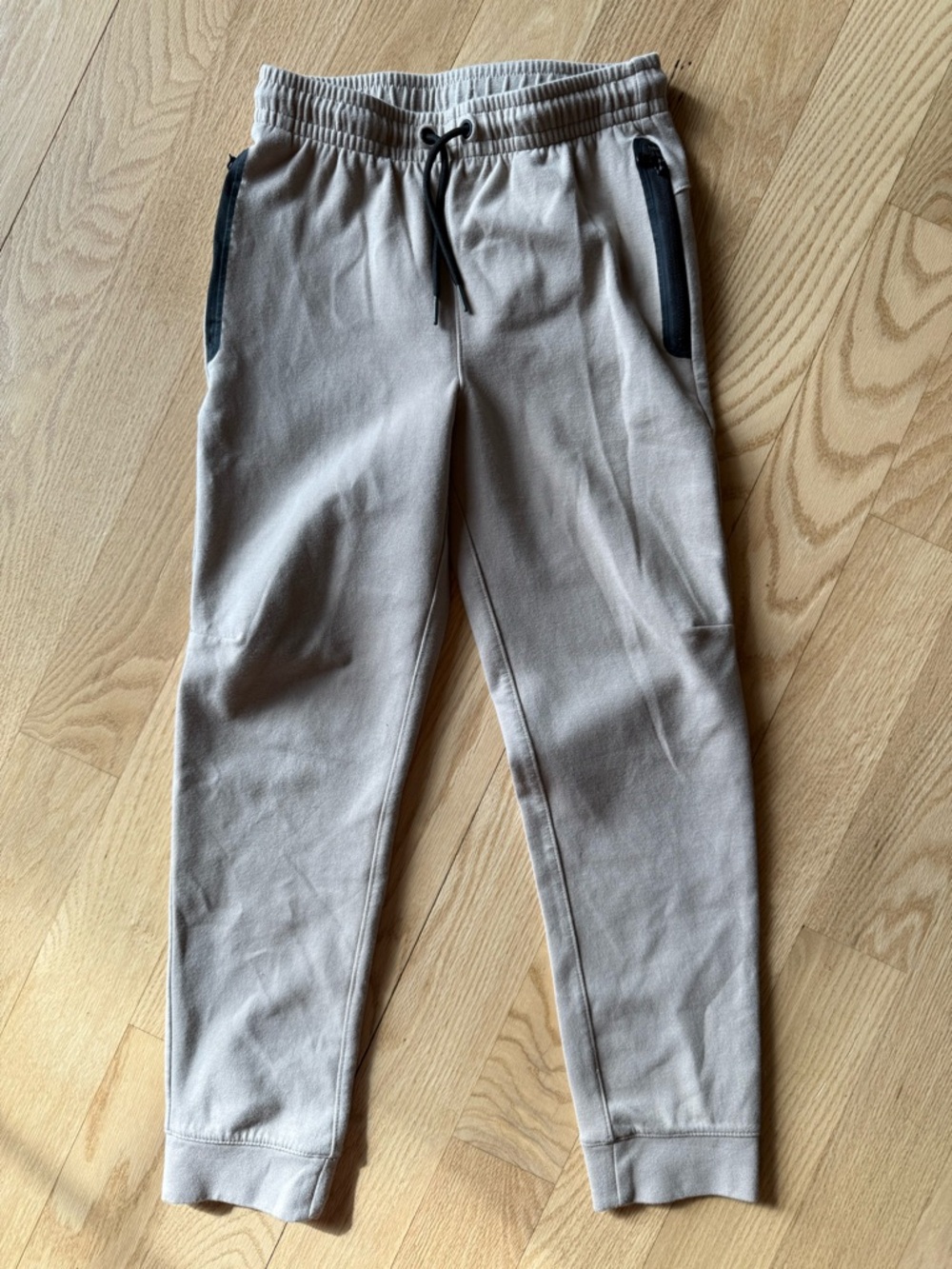 Old Navy Tan Joggers with Black Pocket Trim